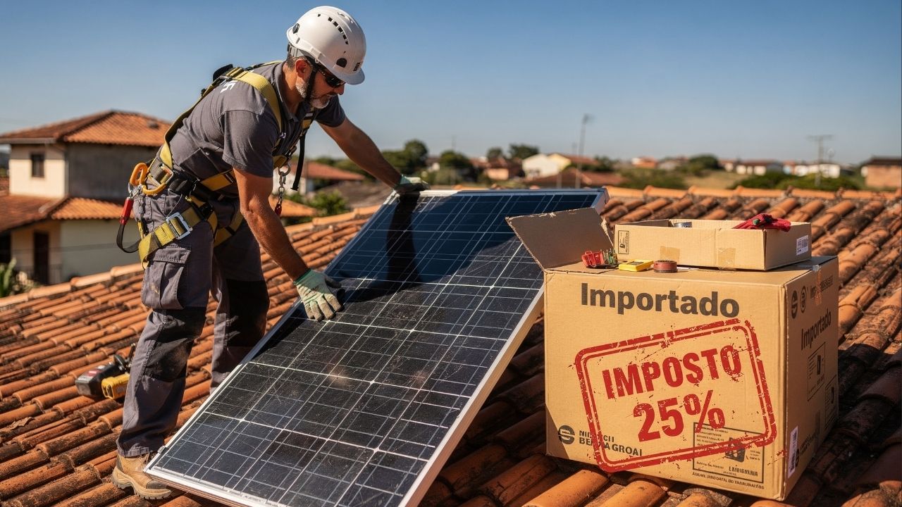Imposto sobre painéis solares importados sobe para 25% e gera alerta no setor brasileiro