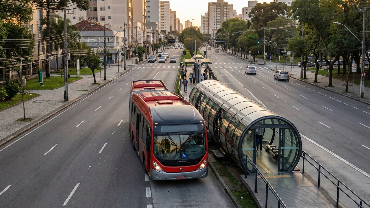 Metrô sobre pneus? O sistema de Curitiba que inspirou o mundo com estações de tubo, canaletas exclusivas e embarque rápido como trem