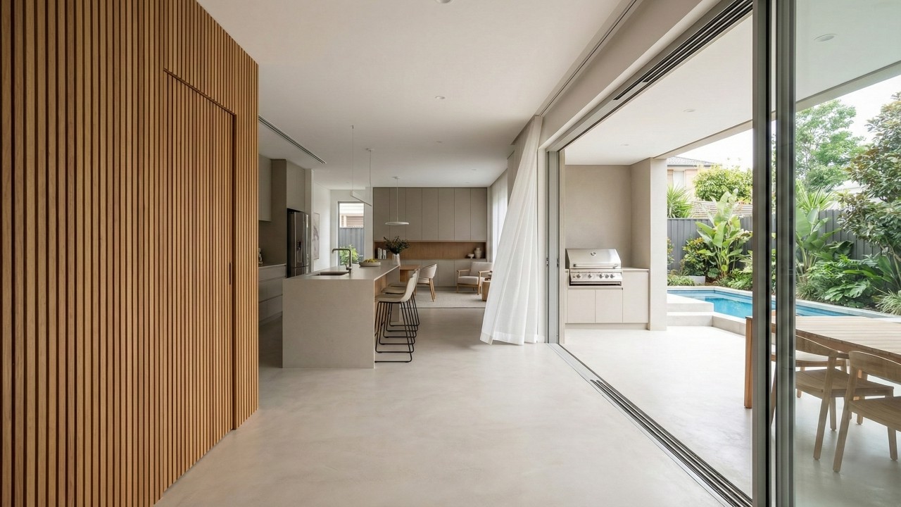 Ao levar a área social para o fundo, casa térrea ganha silêncio e vista privilegiada