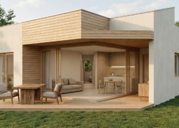 Com 70 metro quadrados e dois quartos, essa casa de campo compacta aposta em integração e ventilação natural