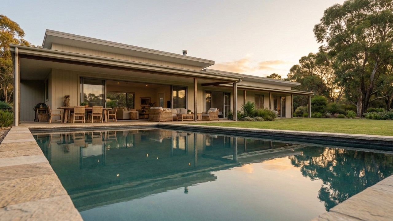Essa casa térrea de campo com piscina une lazer, conforto e natureza em um refúgio perfeito para morar
