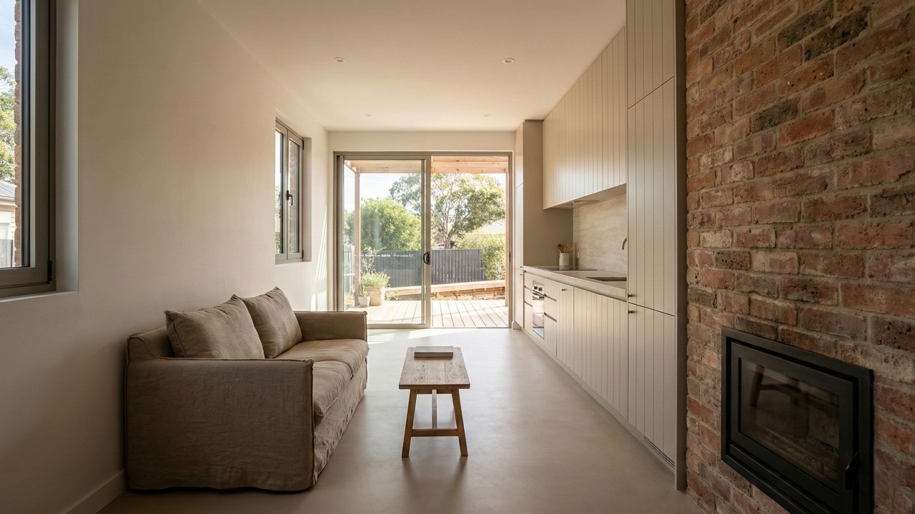 Com planta 4x10, a casa de campo de 40 metros quadrados aposta em varanda e iluminação natural