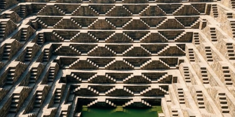 Inspirada nos antigos baoris (poços em degraus) da Índia, a construção de uma piscina subterrânea monumental tornou-se a prova de que a engenharia humana dispensa máquinas pesadas