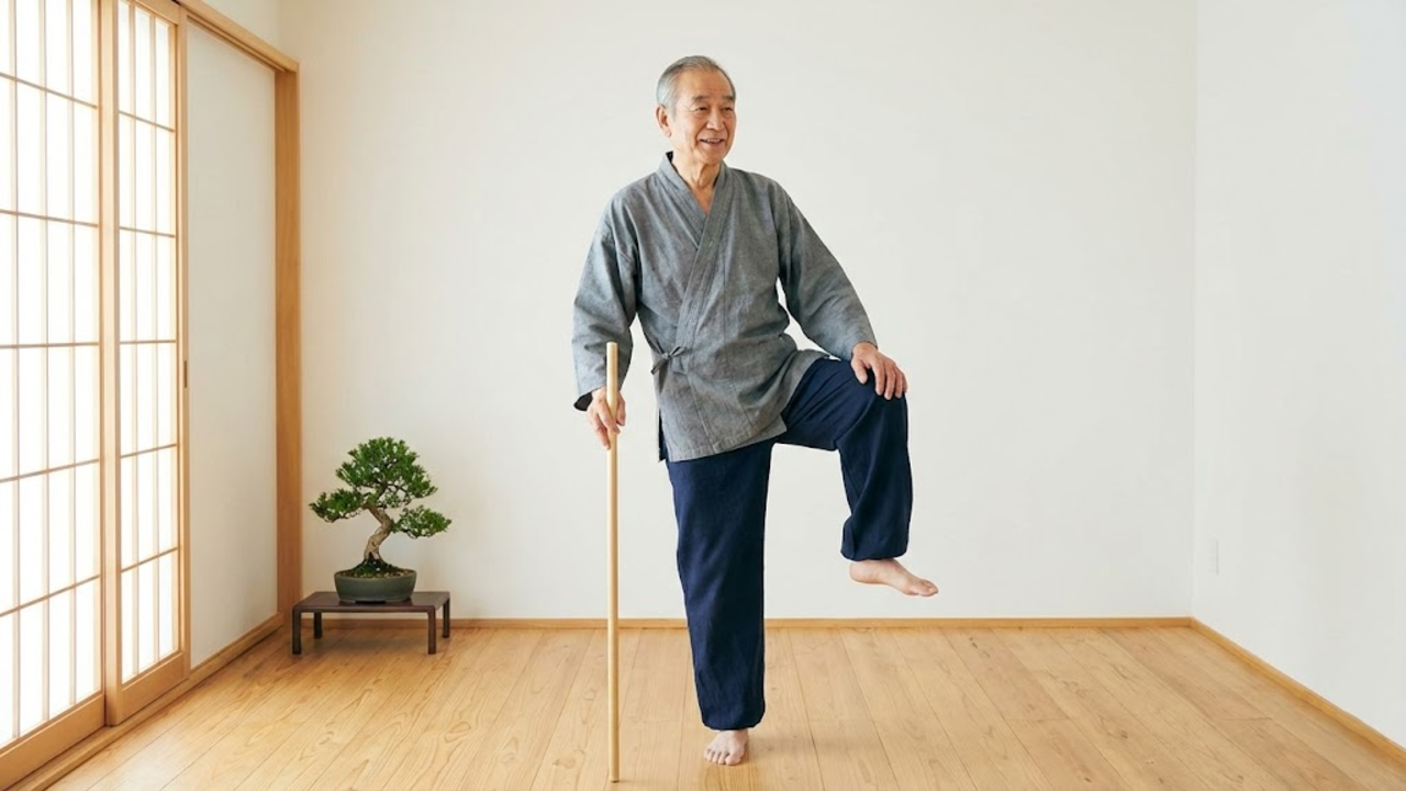 Exercícios tradicionais do Japão focados no fortalecimento das pernas para o público sênior