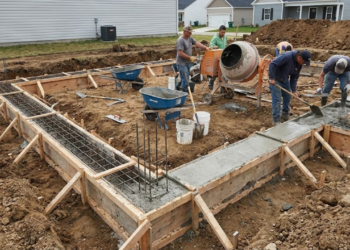 Construção de uma residência grande de dois pavimentos realizada em apenas setenta dias