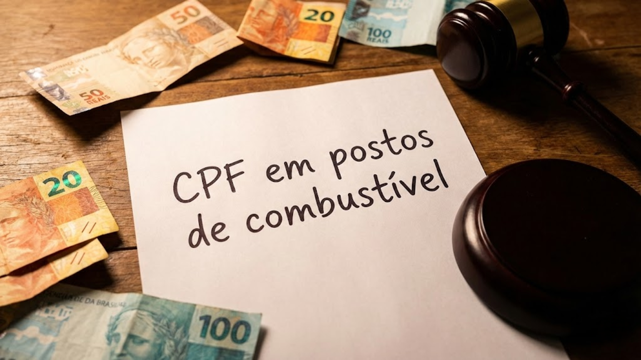 Registro de identificação pessoal realizado durante o abastecimento de um veículo