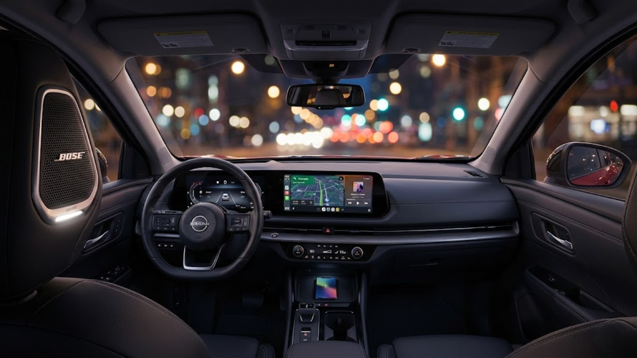 Novo utilitário esportivo da Nissan em estrada destacando economia e amplo espaço interno