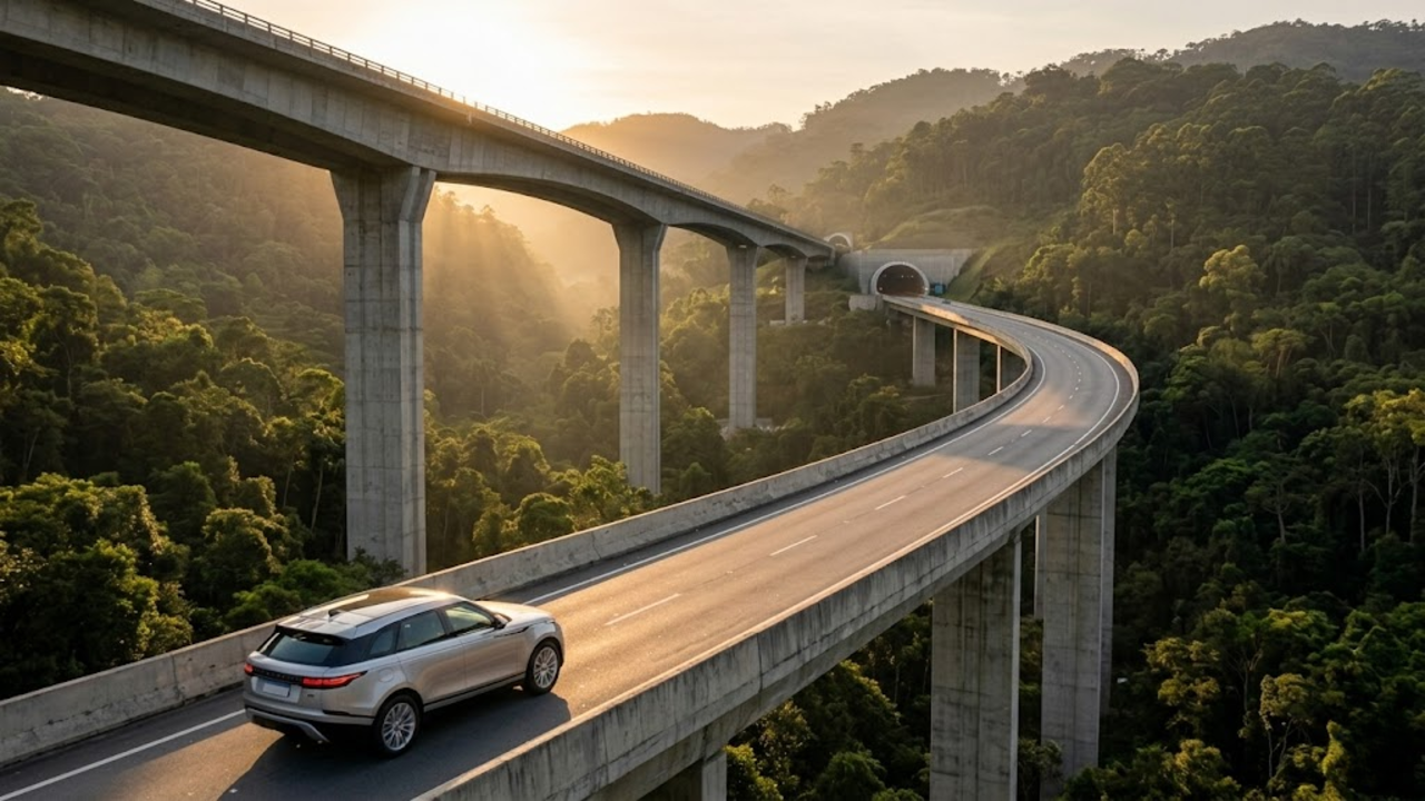 Rodovia Imigrantes corta Mata Atlântica sobre viadutos gigantes