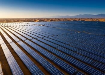 No coração do deserto de Taklamakan, na região de Xinjiang, a China construiu a maior usina fotovoltaica do mundo