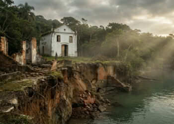 Ararapira destaca-se como a vila fantasma que resiste ao avanço do oceano no litoral sul (imagem ilustrativa)