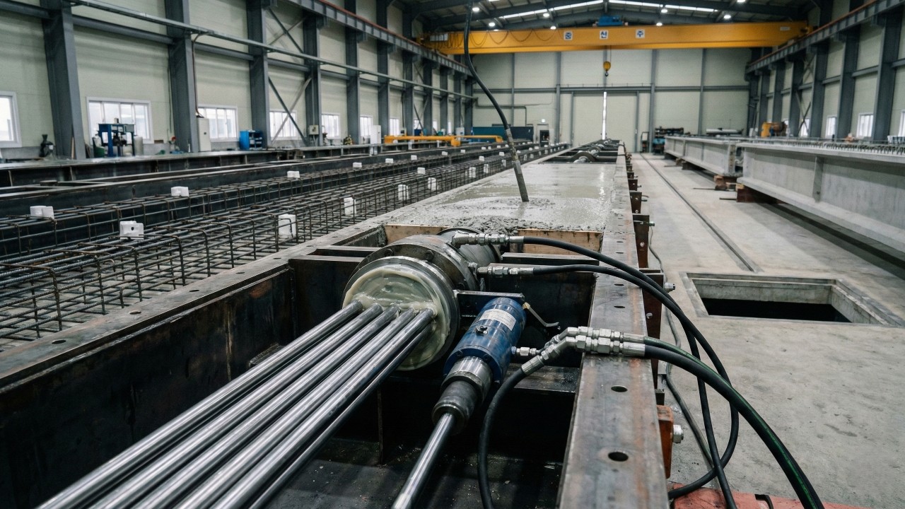 Onde as pontes "nascem" em 24 horas: Com câmaras de cura subterrâneas e fios de aço tensionados ao limite, fábrica inteligente na Coreia do Sul revela como transforma vergalhões e concreto em vigas indestrutíveis com precisão milimétrica