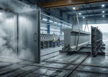 Onde as pontes "nascem" em 24 horas: Com câmaras de cura subterrâneas e fios de aço tensionados ao limite, fábrica inteligente na Coreia do Sul revela como transforma vergalhões e concreto em vigas indestrutíveis com precisão milimétrica