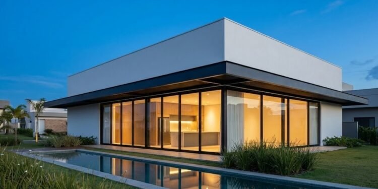 Planejar um projeto de casa em terrenos compactos exige inteligência para unir estética e funcionalidade