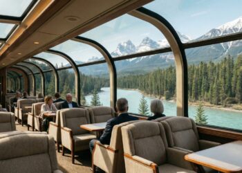 O trem de vidro do Canadá: Rocky Mountaineer oferece teto panorâmico 360 graus para você ver ursos, águias e geleiras sem sair do ar-condicionado
