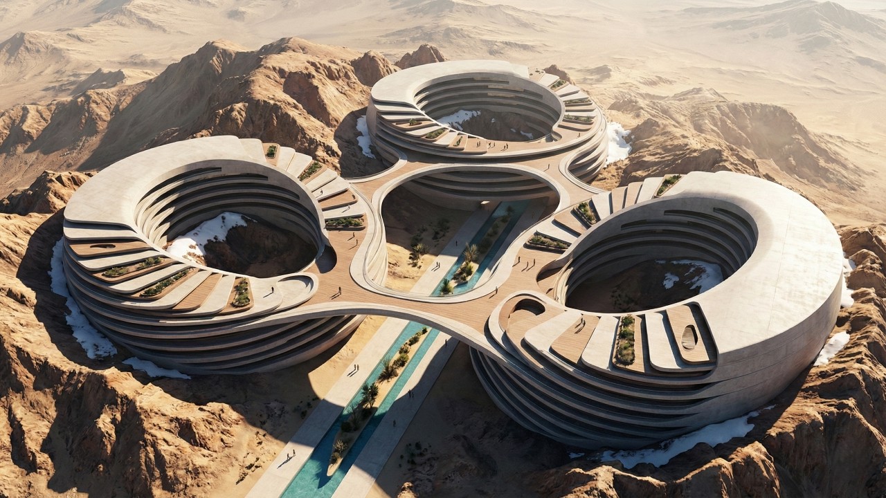 Resort de neve Trojena no deserto saudita promete virar vitrine de turismo futurista