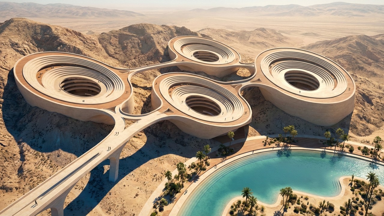 Resort de neve Trojena no deserto saudita promete virar vitrine de turismo futurista