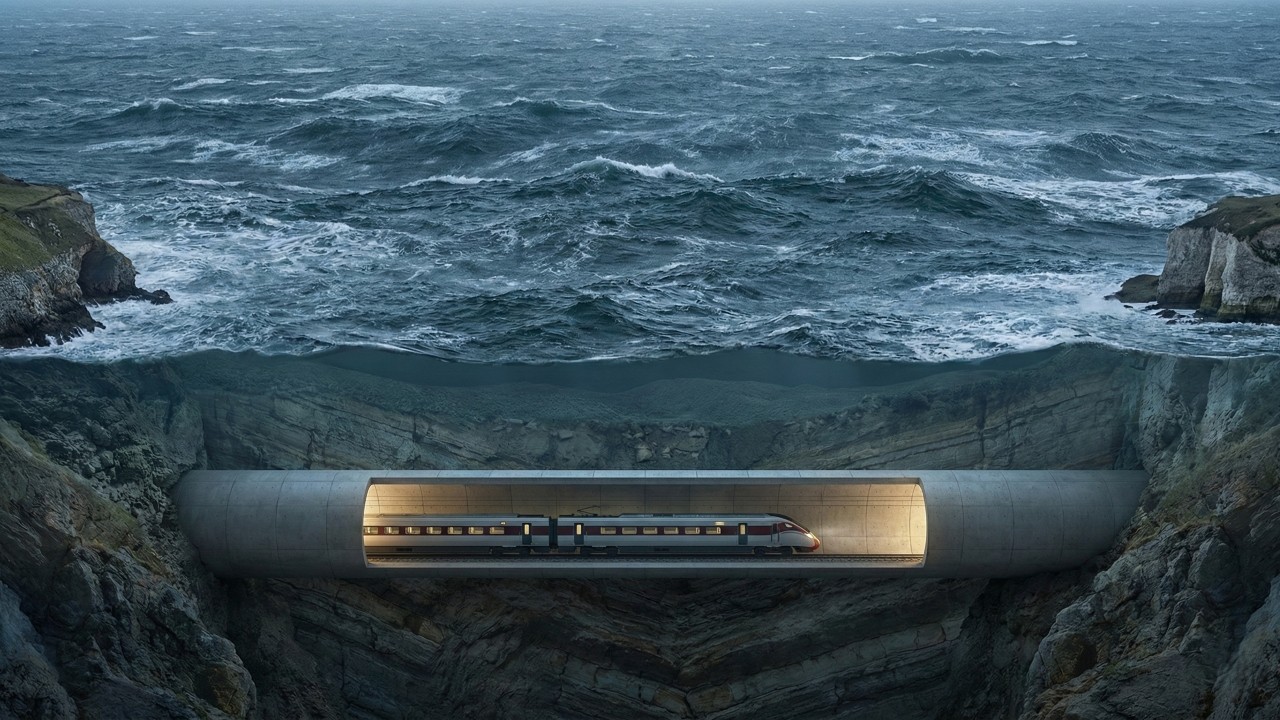 Túnel ferroviário mais longo sob o mar une Europa e Reino Unido com trens de alta velocidade e transporte de veículos