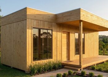 Um projeto simples provou que é possível construir uma casa de madeira barata com um quarto, um banheiro e sala integrada à cozinha em apenas 7 dias