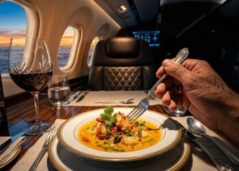 Com custo de US$ 80 milhões e cabine de 73 metros quadrados, o Airbus A220 ACJ virou uma mansão para 19 pessoas, sendo capaz de voar 10.500 km sem escalas