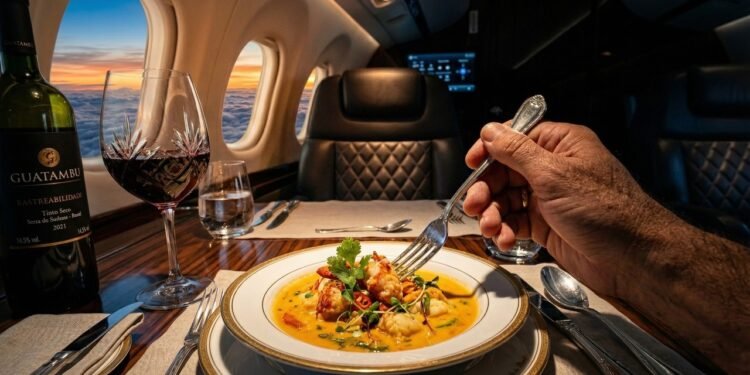 Com custo de US$ 80 milhões e cabine de 73 metros quadrados, o Airbus A220 ACJ virou uma mansão para 19 pessoas, sendo capaz de voar 10.500 km sem escalas