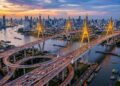 Via expressa na Tailândia ganha fama por seu design, pois suas pontes de 13 km sobre o rio Chao Phraya viraram o marco tecnológico de Bangkok