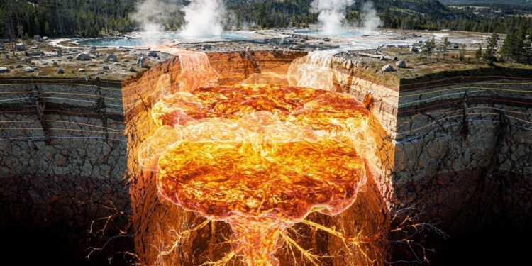 O "monstro" de lava sob os Estados Unidos: tomografia sísmica revela um segundo reservatório de magma no supervulcão capaz de encher o Grand Canyon 11 vezes
