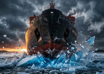 Navio quebra-gelo nuclear utiliza tecnologia avançada para abrir rotas no Ártico