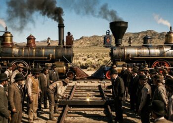 Com a cravação do prego de ouro em 1869, em Utah, os EUA uniram as costas Leste e Oeste, criando a primeira ferrovia transcontinental do país