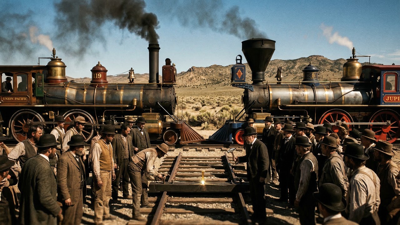 Com a cravação do prego de ouro em 1869, em Utah, os EUA uniram as costas Leste e Oeste, criando a primeira ferrovia transcontinental do país