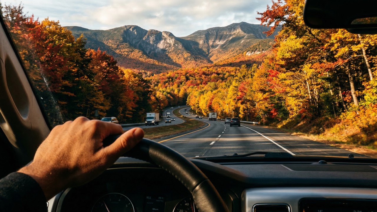 Rodovia em New Hampshire ganha fama por suas florestas, pois seus 311 km de extensão cortam as montanhas brancas em um cenário de outono único
