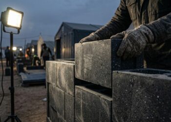 Os blocos de plástico reciclado que montam um abrigo humanitário em minutos e podem ser desmontados e reutilizados em outro local