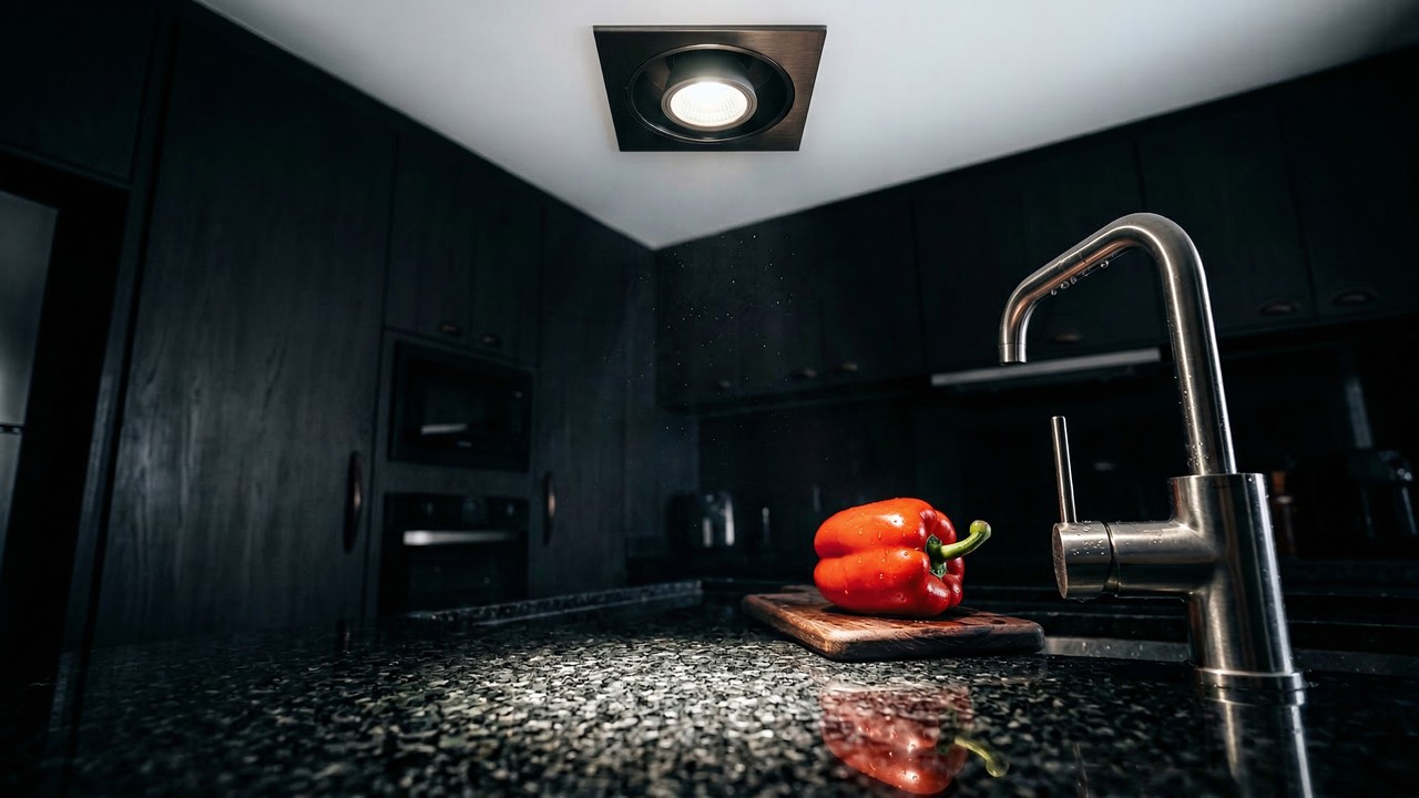 Substituir as 6 lâmpadas dicroicas da cozinha por modelos LED de 4000K aumenta a visibilidade em 50% e reduz o consumo de energia em R$ 180 ao ano