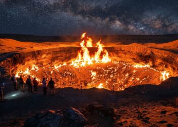 A cratera que queima sem parar há mais de 50 anos: como um erro de perfuração criou as assustadoras perfurações que queimam sem parar no meio do deserto