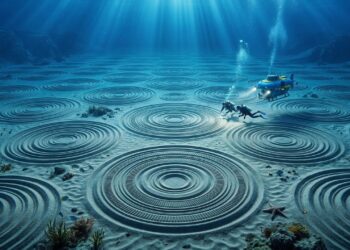 Aventureiros descem ao fundo do Mediterrâneo e encontram 1.400 círculos gigantes desenhados milimetricamente na areia