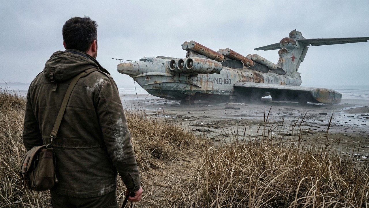Abandonado por décadas, o monstruoso "avião-navio" soviético de 400 toneladas que flutuava sobre a água a 500 km/h vai virar atração turística