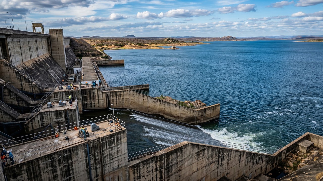 Com um reservatório de 4.214 quilômetros quadrados e 1.050 MW de potência, a barragem de Sobradinho, de 1979, tornou-se o maior espelho de água artificial do Brasil