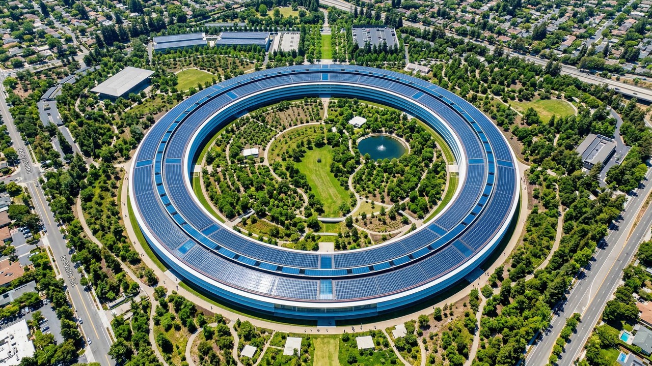 Com 80% de área verde e painéis de vidro curvo, o Apple Park em Cupertino virou a sede tecnológica mais icônica e sustentável de toda a Califórnia