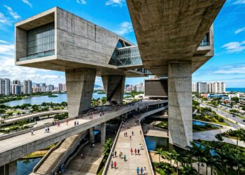 Com seus 97 mil metros quadrados de concreto e projeto de Portzamparc, a Cidade das Artes tornou-se o maior complexo cultural do Rio e um ícone do modernismo