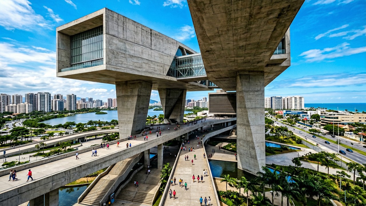 Com seus 97 mil metros quadrados de concreto e projeto de Portzamparc, a Cidade das Artes tornou-se o maior complexo cultural do Rio e um ícone do modernismo