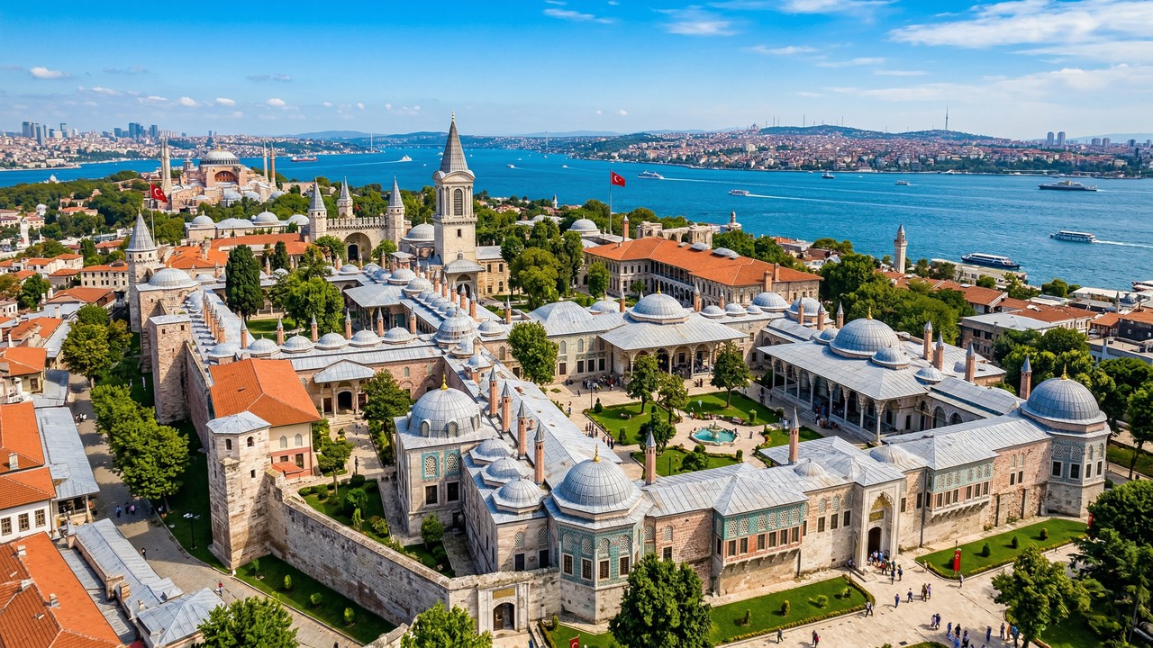 Com seus quatro pátios e construído em 1459, o Palácio de Topkapi tornou-se o maior símbolo do poder otomano e da história de Istambul na Turquia