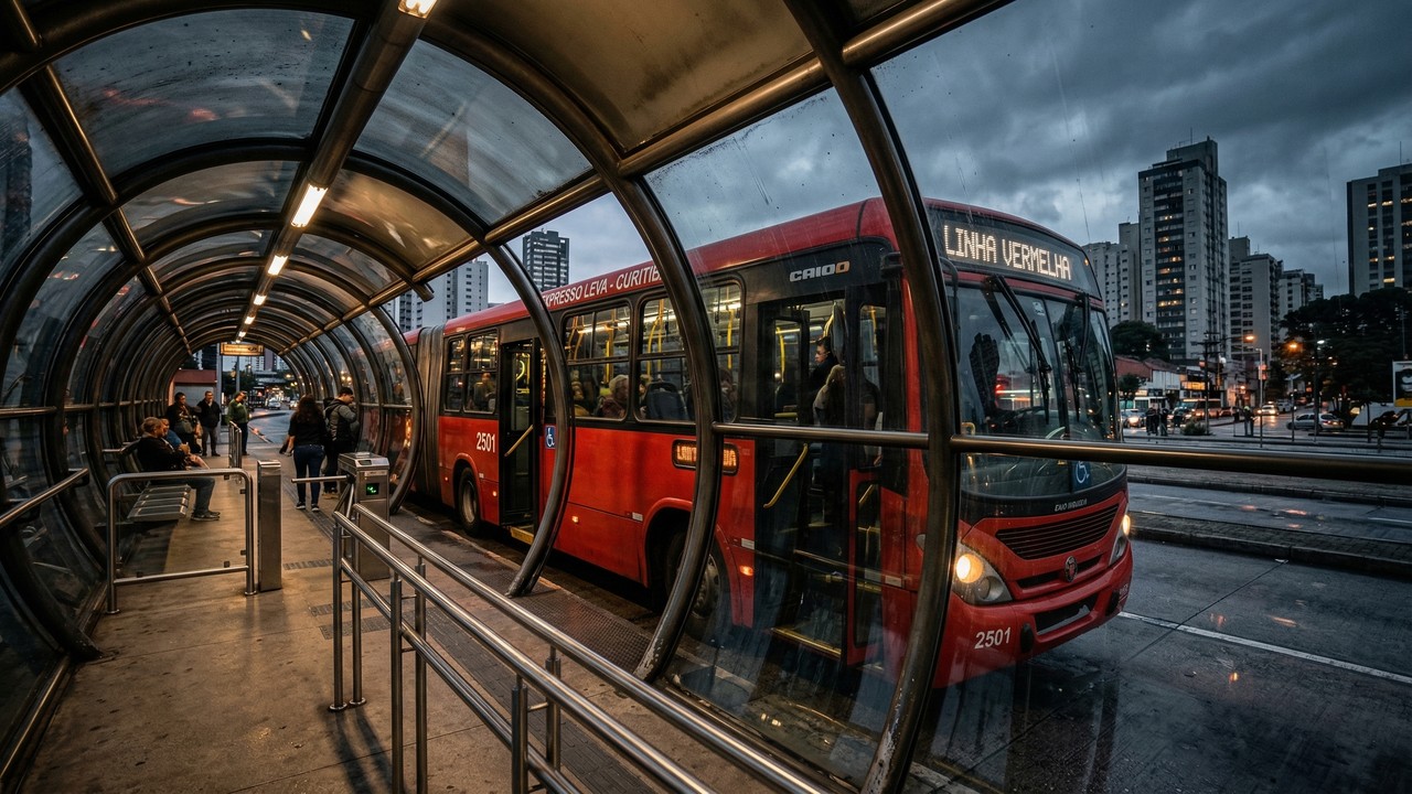 Com estações-tubo e embarque em nível, o sistema BRT de Curitiba, de 1974, tornou-se o maior modelo de mobilidade urbana e pioneirismo no mundo