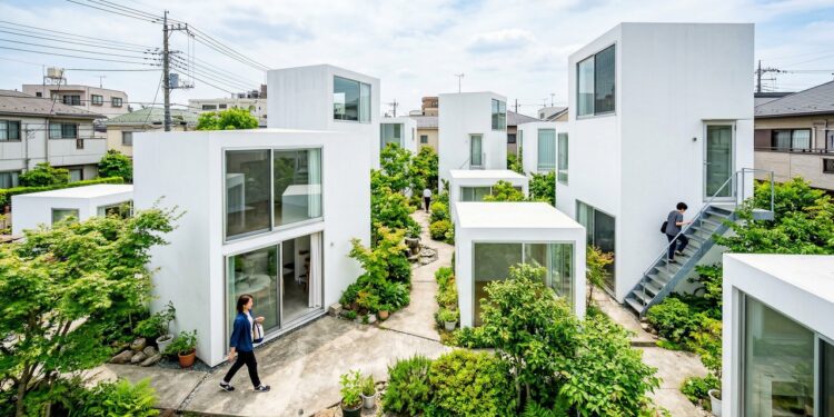 Construção em Tóquio rompe os padrões da engenharia civil tradicional e transforma terreno de 290 metros quadrados em 10 casas independentes sem usar muros altos