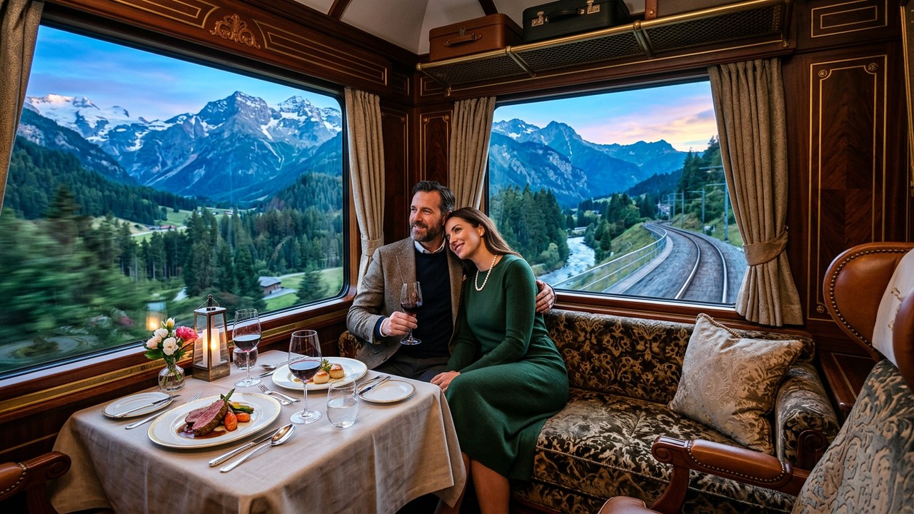 Esse trem tem suíte com cama, mordomo e chef enquanto cruza continentes inteiros pelos trilhos