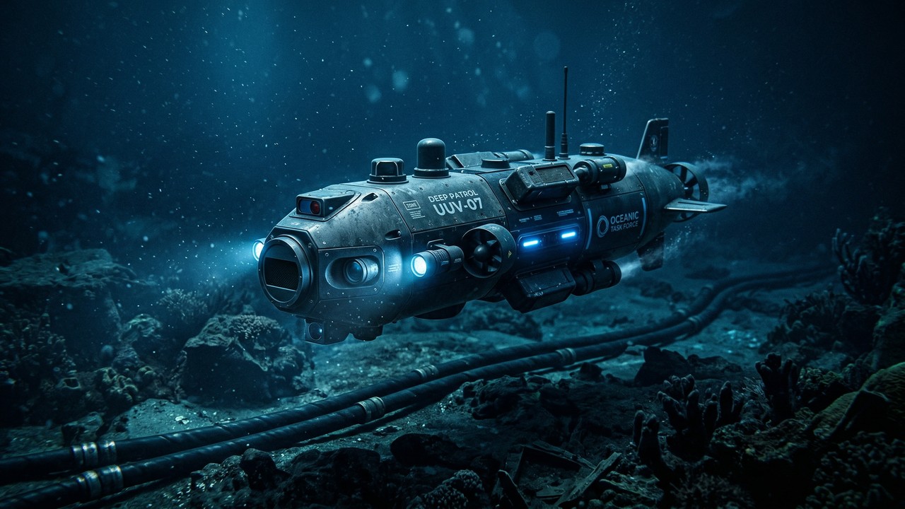 O robô submarino que patrulha o oceano sozinho por semanas sem ninguém pilotando