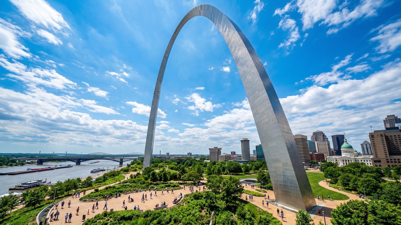 Com 192 metros de altura e revestido em aço inoxidável, o arco de 1965 tornou-se o monumento mais alto dos EUA e o símbolo da expansão para o oeste