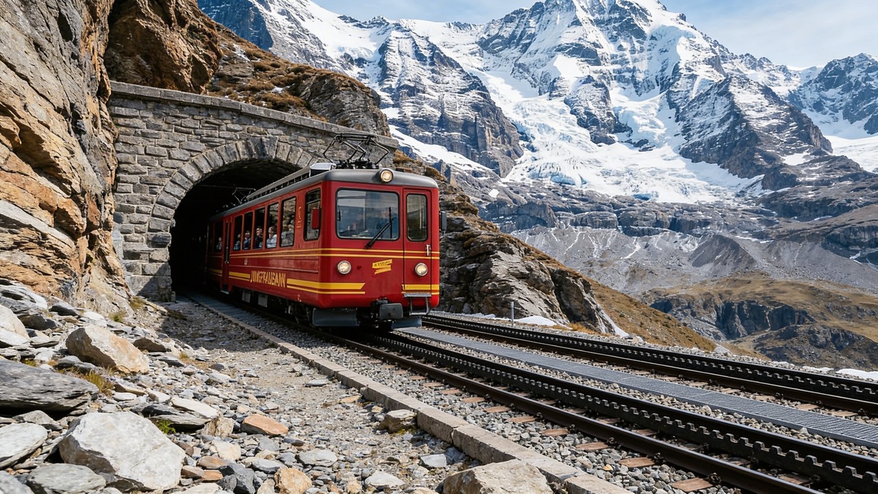 O trem de mais de 100 anos que sobe a 3.454 metros de altura para revelar o "teto" da Europa