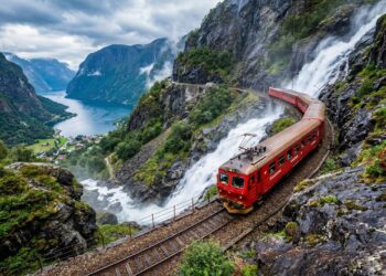 Esse trem desce quase mil metros de altitude em apenas 20 quilômetros no meio das montanhas