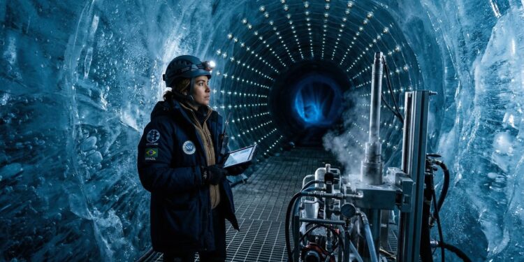 O gigantesco telescópio enterrado a quase 2.500 metros de profundidade no gelo da Antártida para caçar partículas invisíveis