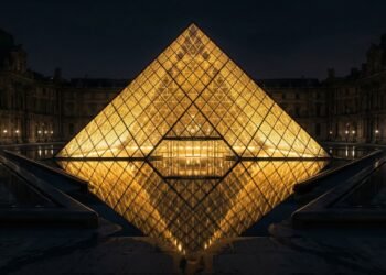 Com 673 painéis de vidro e 21 metros de altura, a pirâmide de 1989 tornou-se o maior marco da modernidade no coração do museu mais famoso do mundo