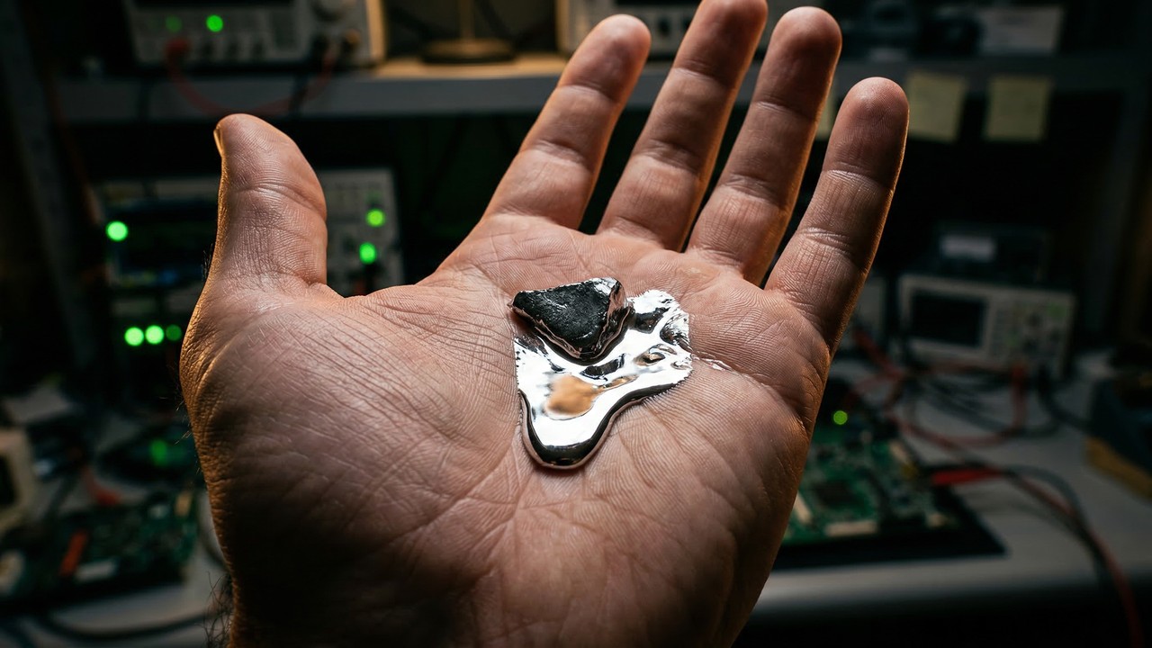 Esqueça o mercúrio, pois este metal derrete a 29 graus na palma da mão e move os chips, sendo a alma líquida da eletrônica